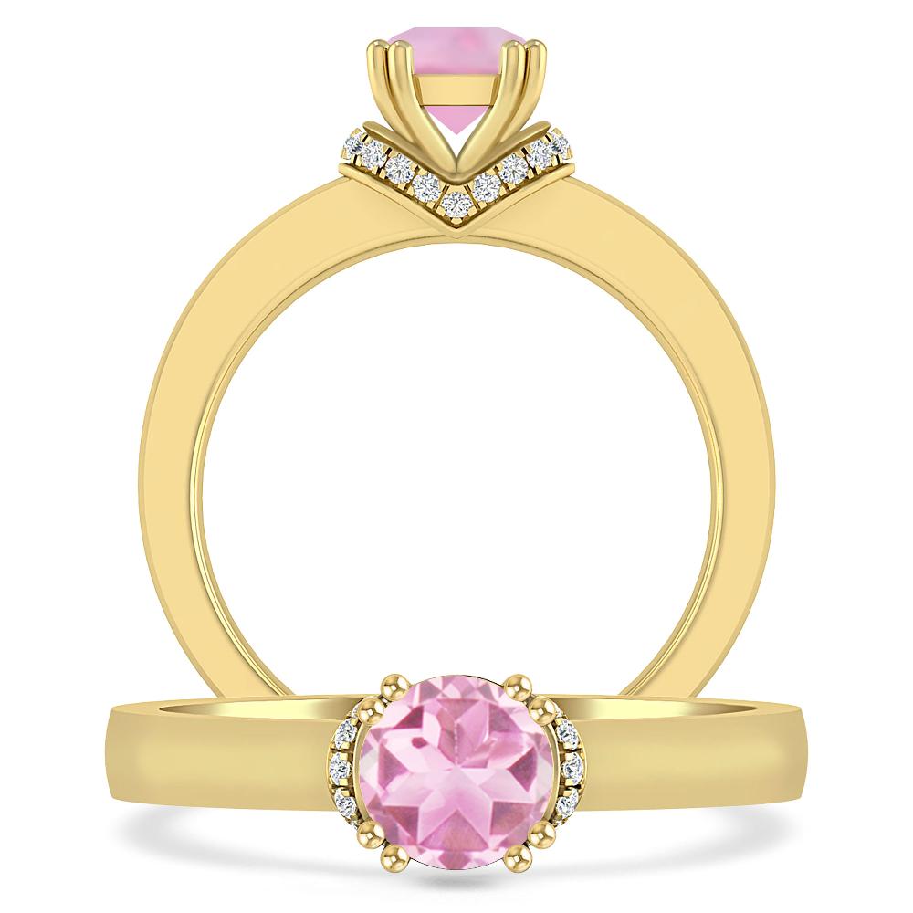 Yellow Gold - Pink Tourmaline