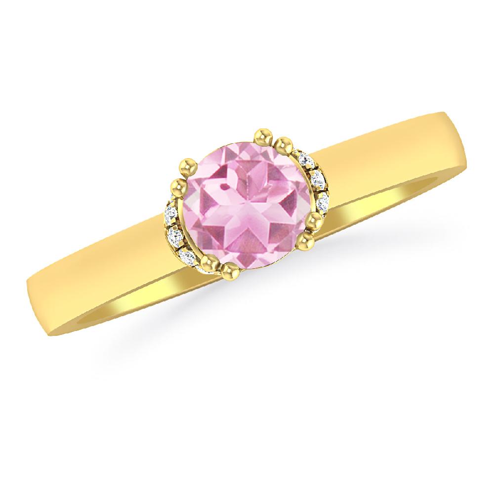 Yellow Gold - Pink Tourmaline