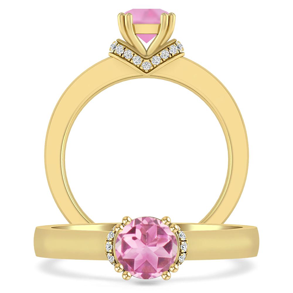 Yellow Gold - Pink Tourmaline