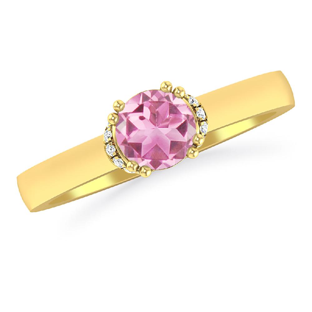 Yellow Gold - Pink Tourmaline