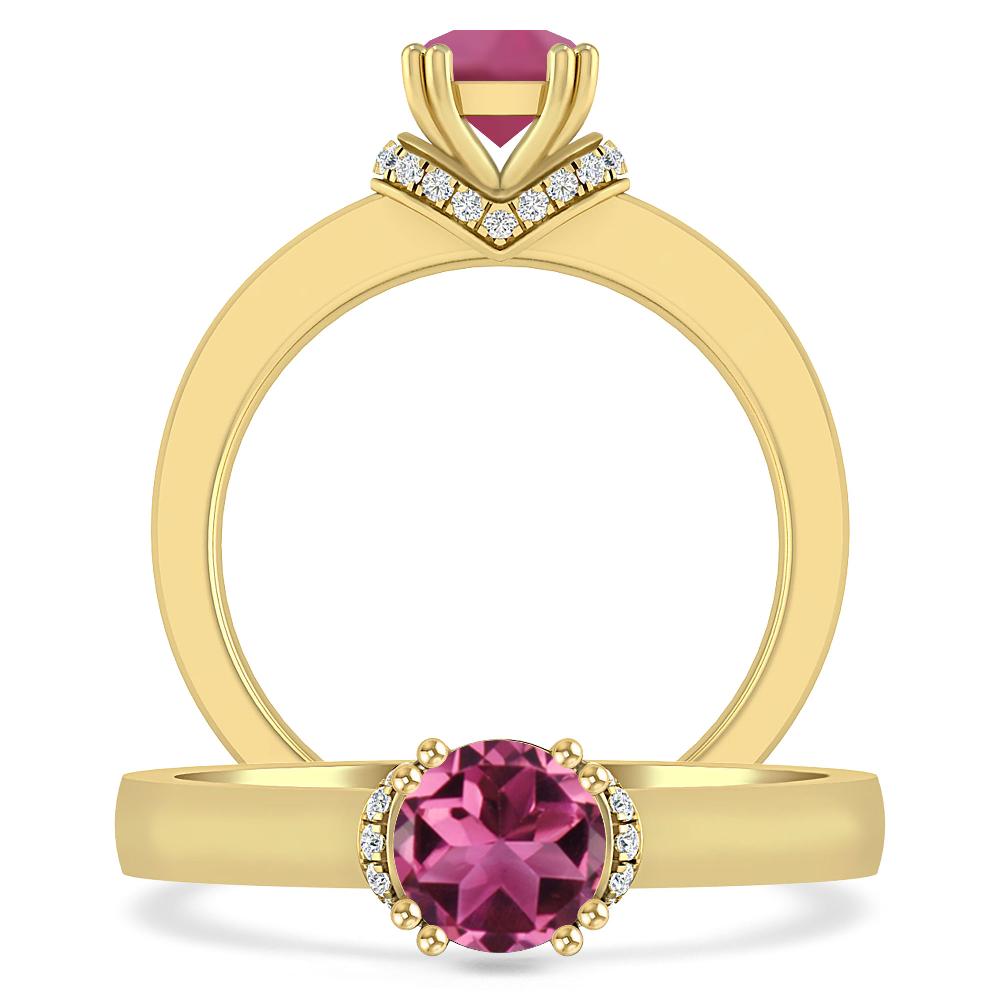 Yellow Gold - Pink Tourmaline