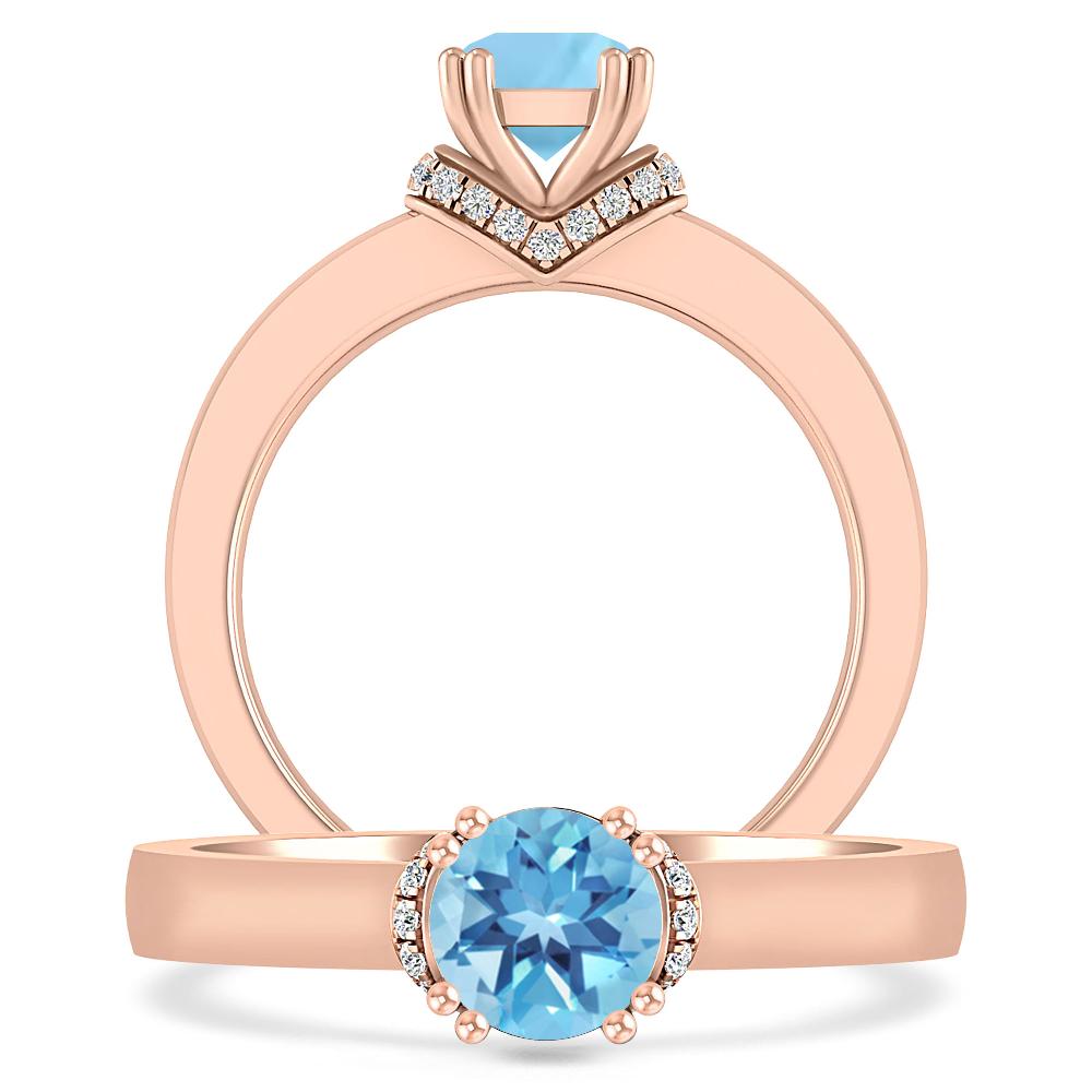 Rose Gold - Blue Topaz