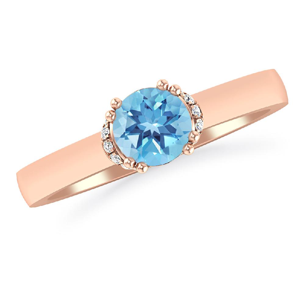 Rose Gold - Blue Topaz