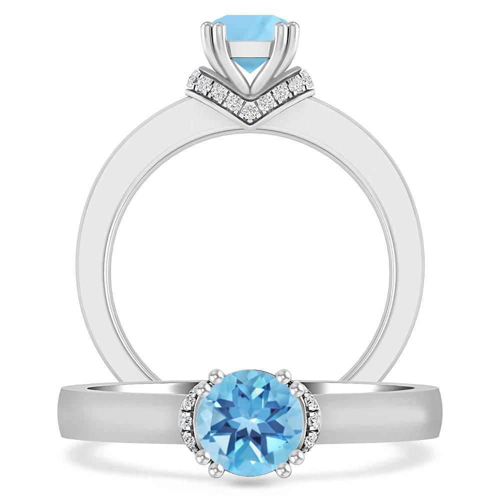 White Gold - Blue Topaz