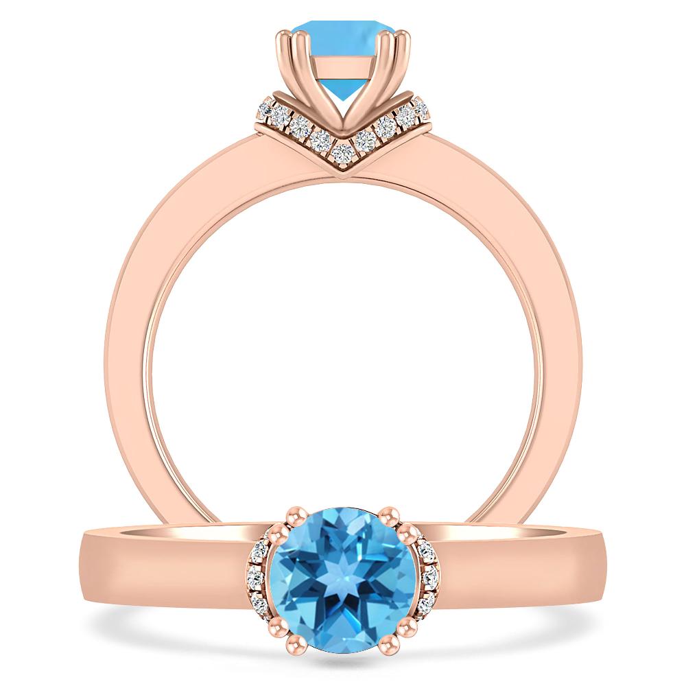 Rose Gold - Blue Topaz