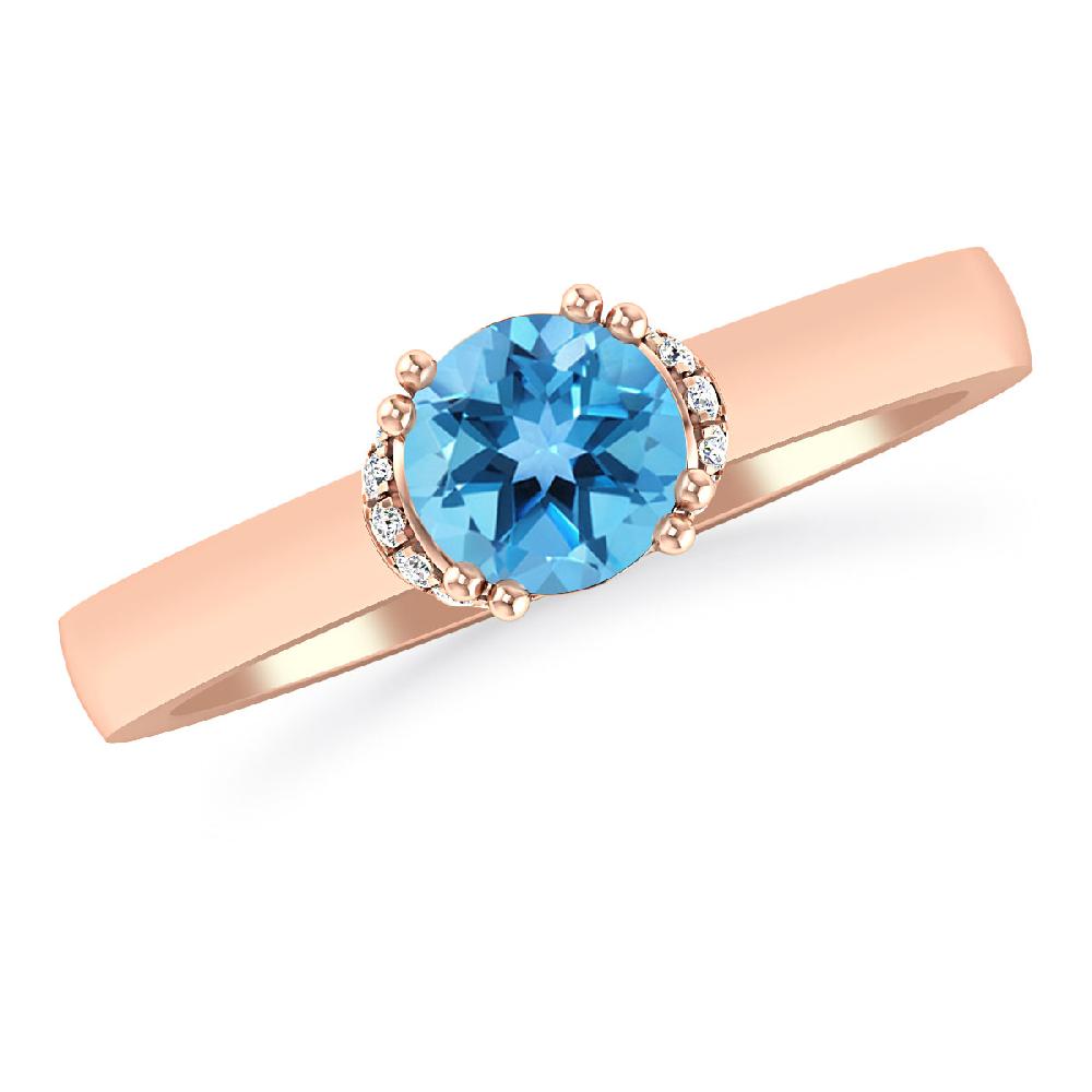 Rose Gold - Blue Topaz