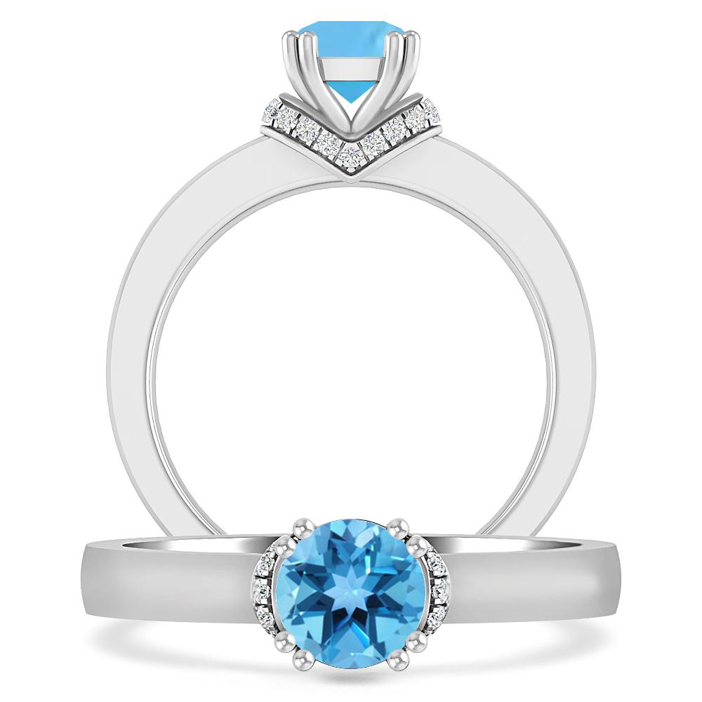 White Gold - Blue Topaz