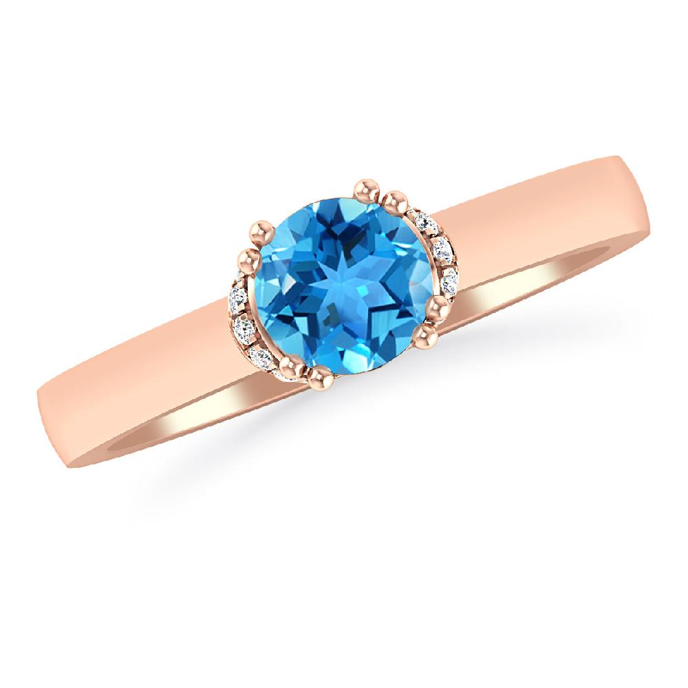 Rose Gold - Blue Topaz