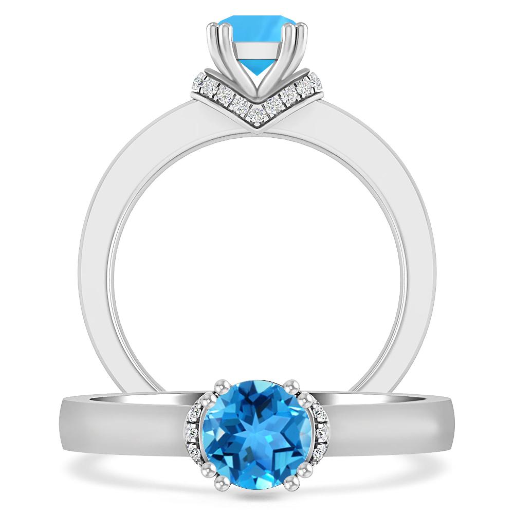 White Gold - Blue Topaz