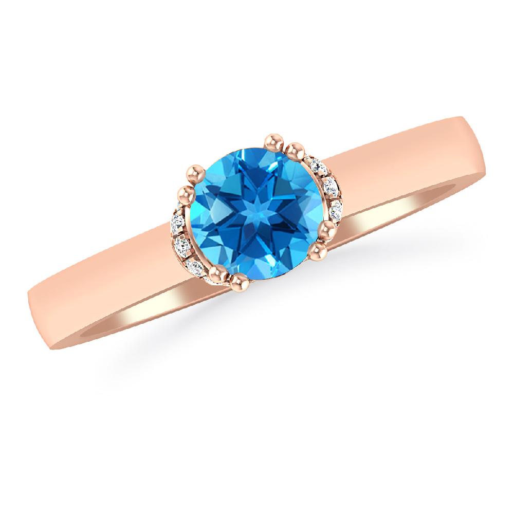 Rose Gold - Blue Topaz