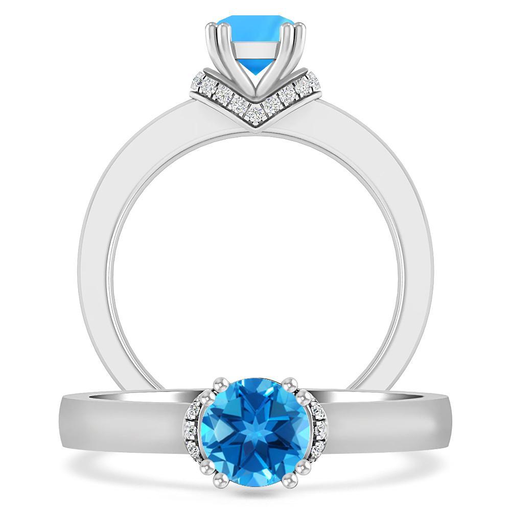 White Gold - Blue Topaz