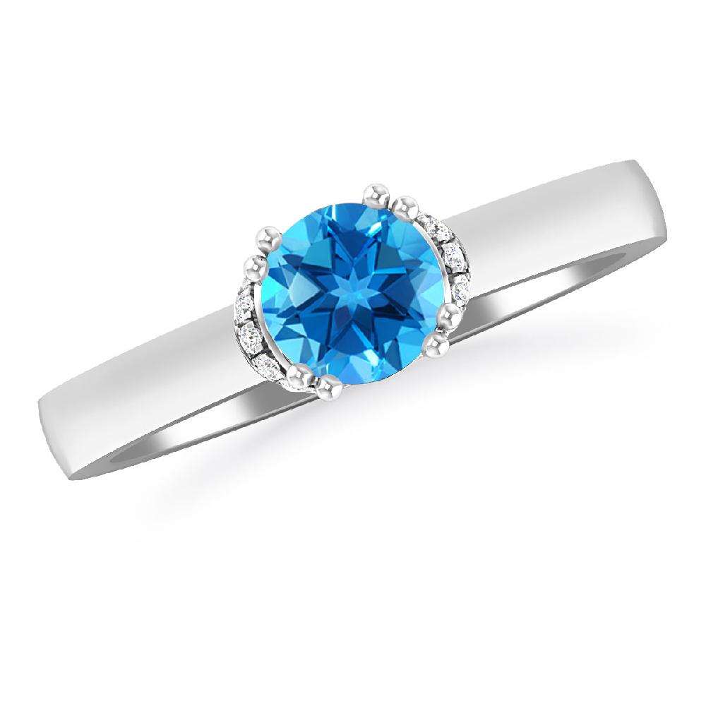 White Gold - Blue Topaz