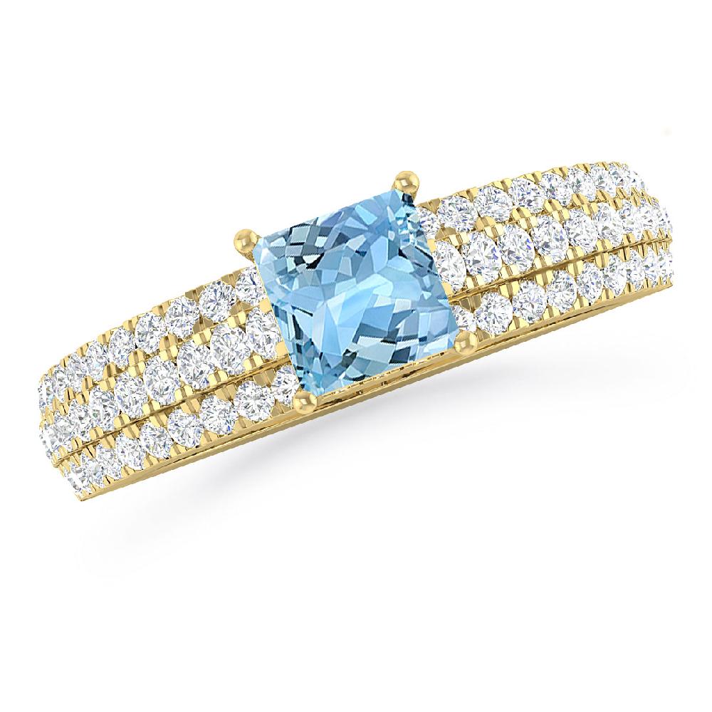 Yellow Gold - Aquamarine