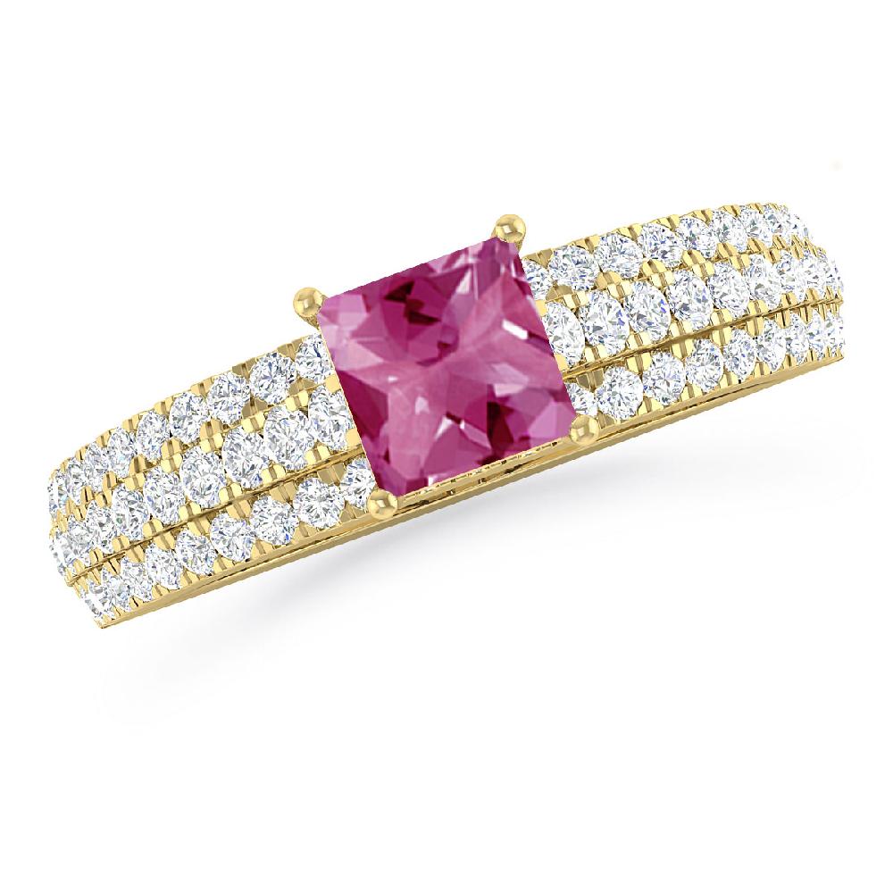 Yellow Gold - Pink Tourmaline