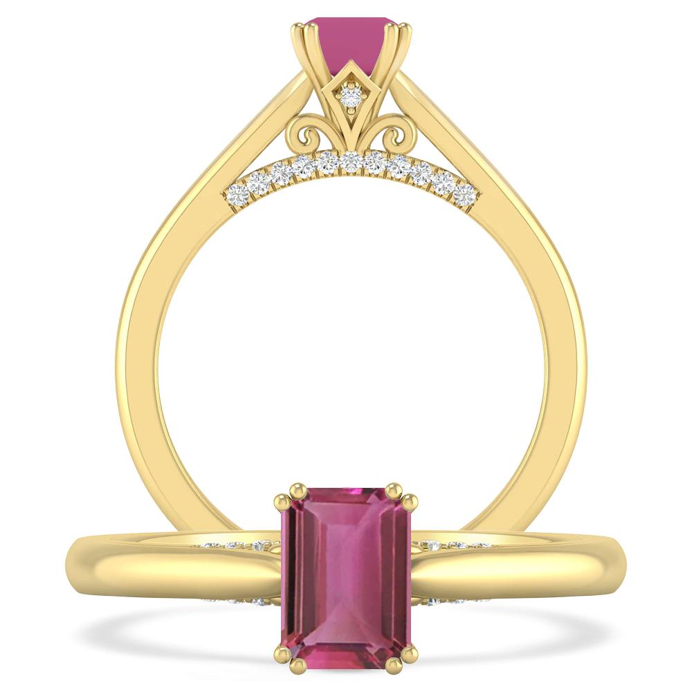 Yellow Gold - Pink Tourmaline