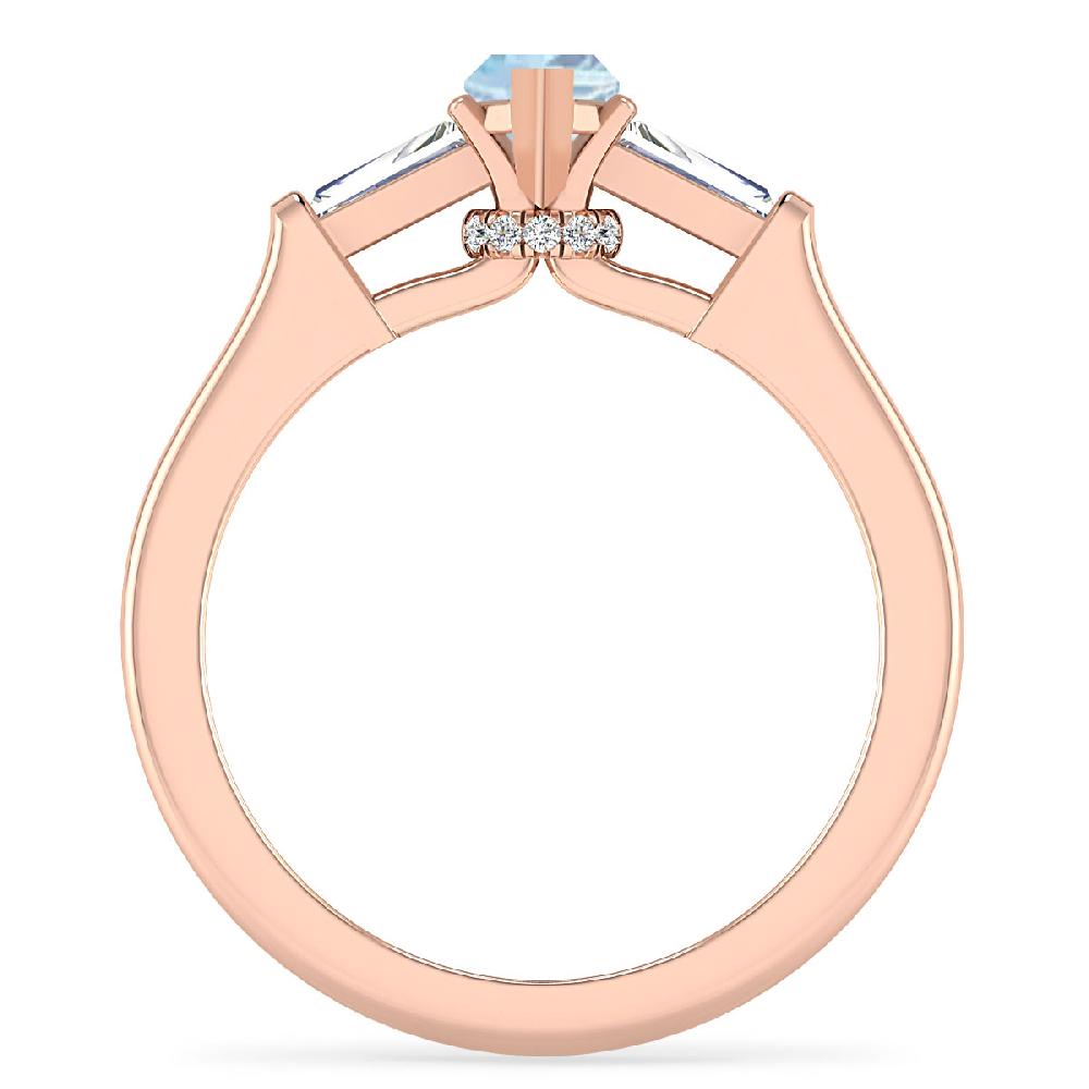 Rose Gold - Aquamarine