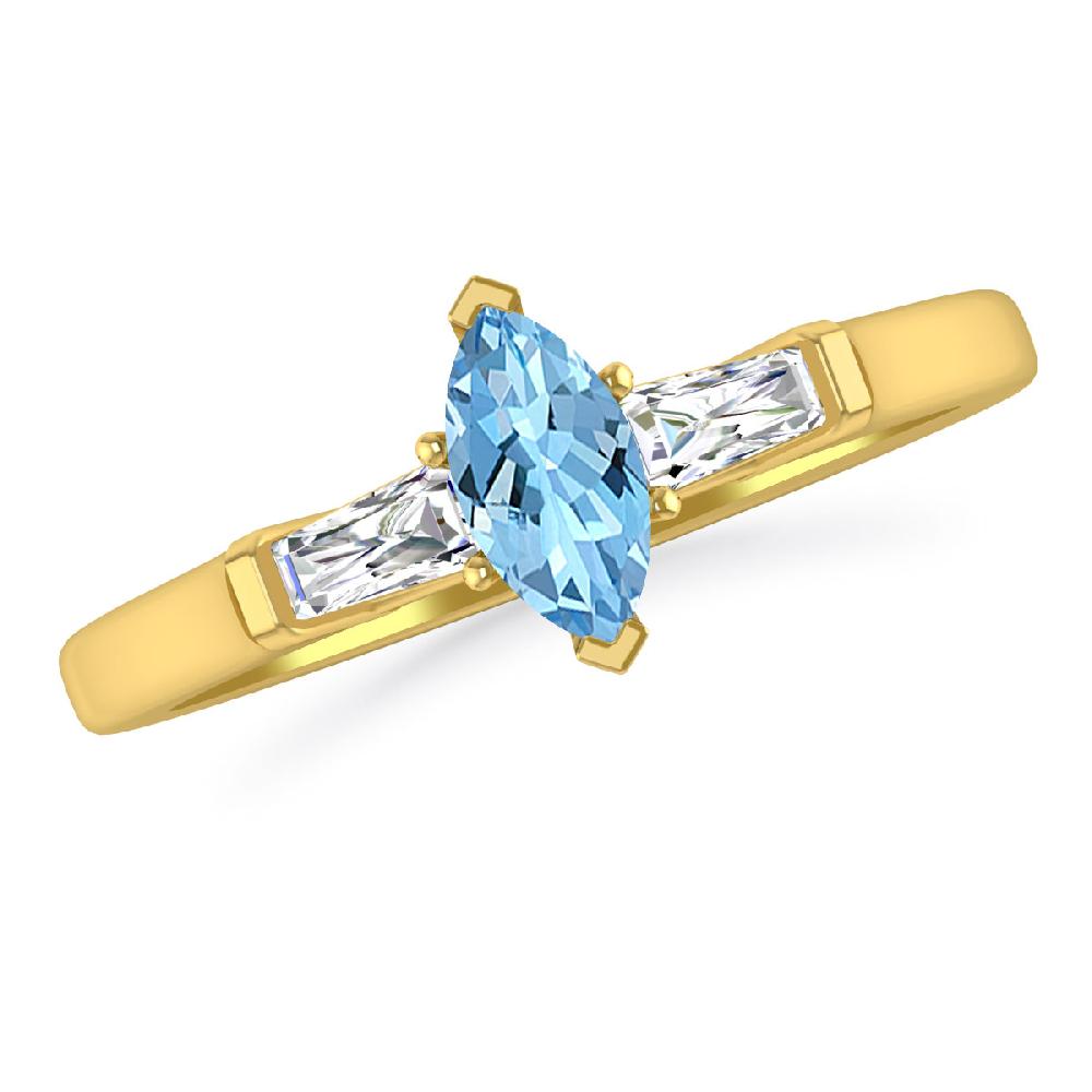 Yellow Gold - Aquamarine