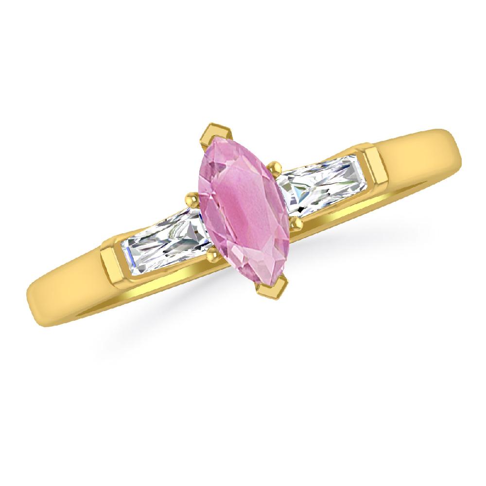 Yellow Gold - Pink Tourmaline