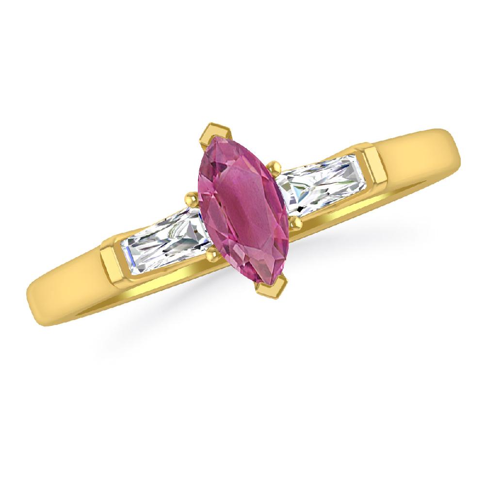 Yellow Gold - Pink Tourmaline