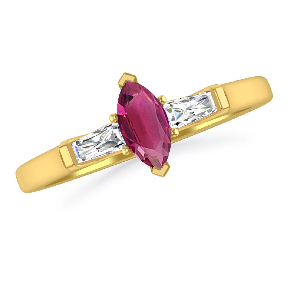 Yellow Gold - Pink Tourmaline