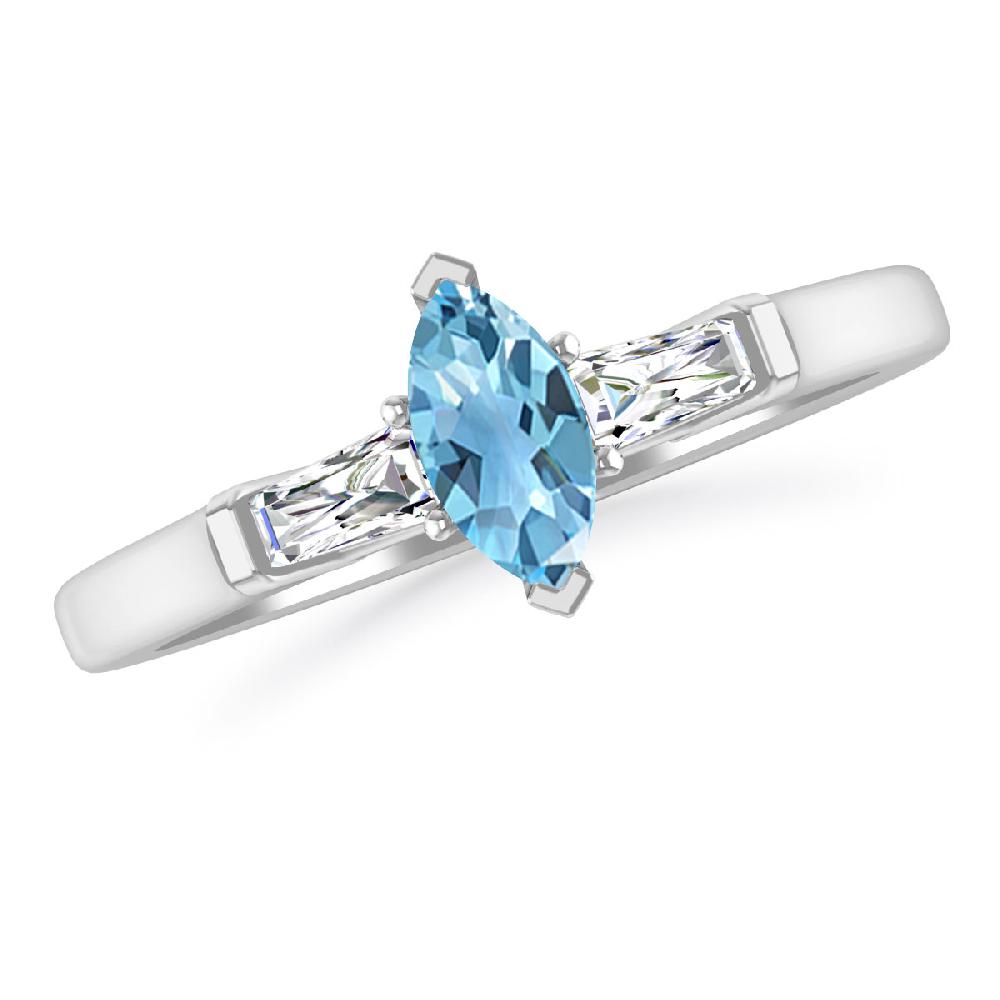 White Gold - Blue Topaz