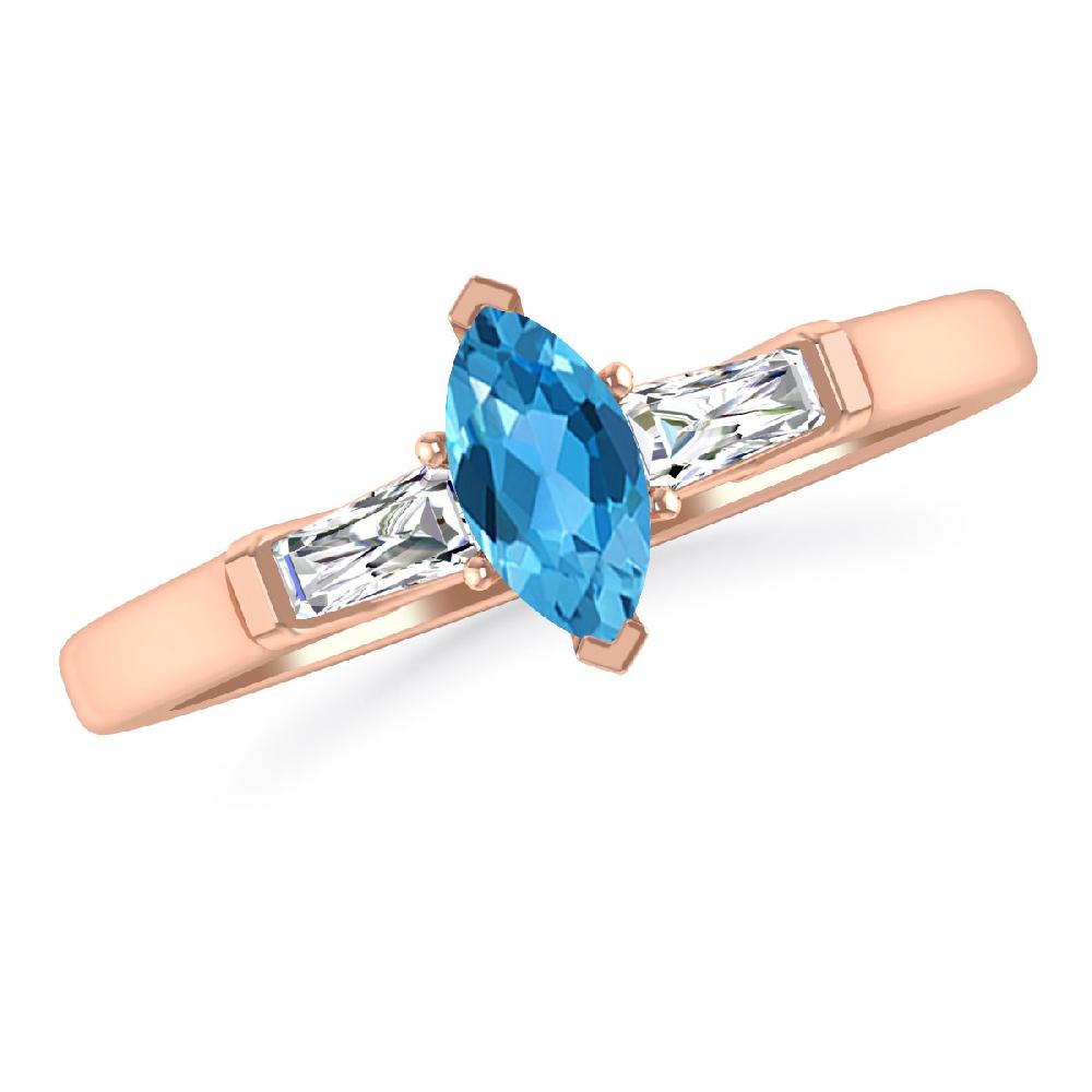 Rose Gold - Blue Topaz