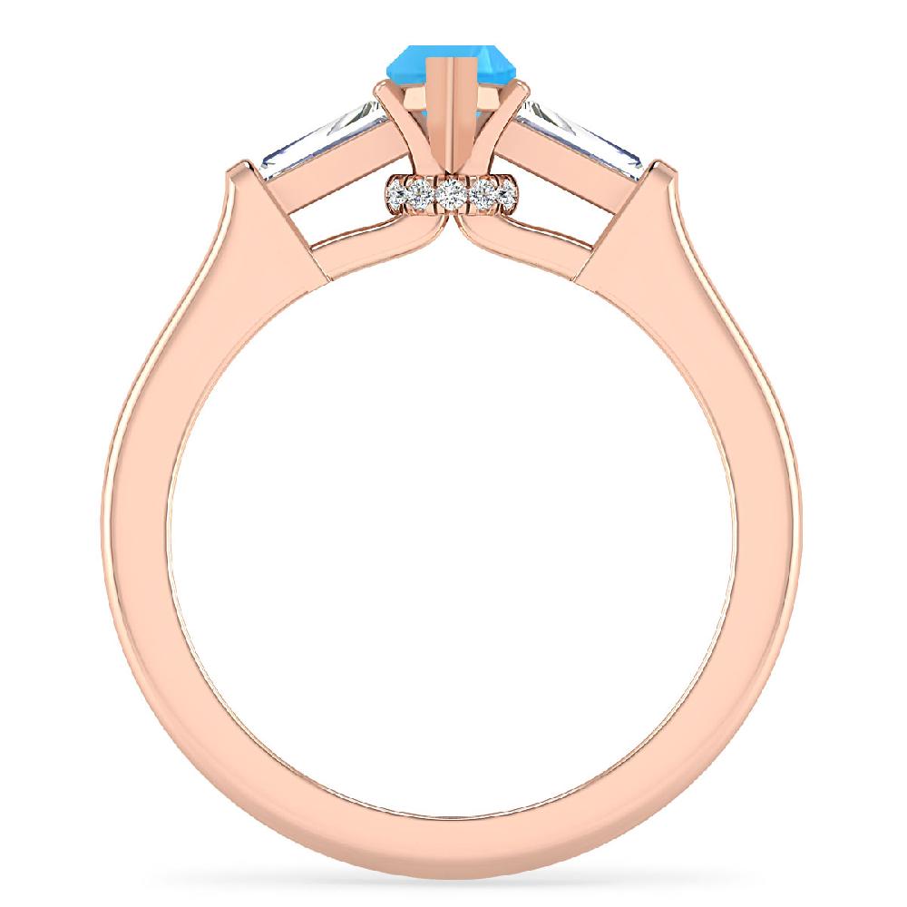 Rose Gold - Blue Topaz