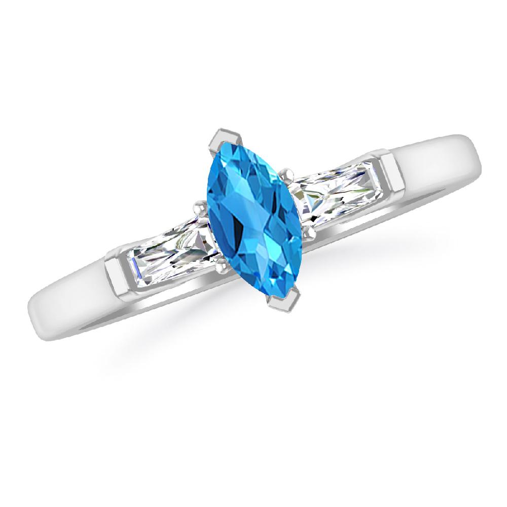 White Gold - Blue Topaz