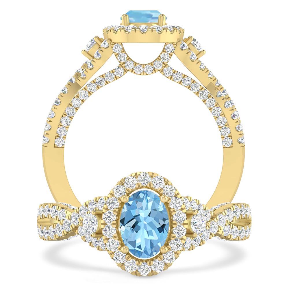 Yellow Gold - Aquamarine