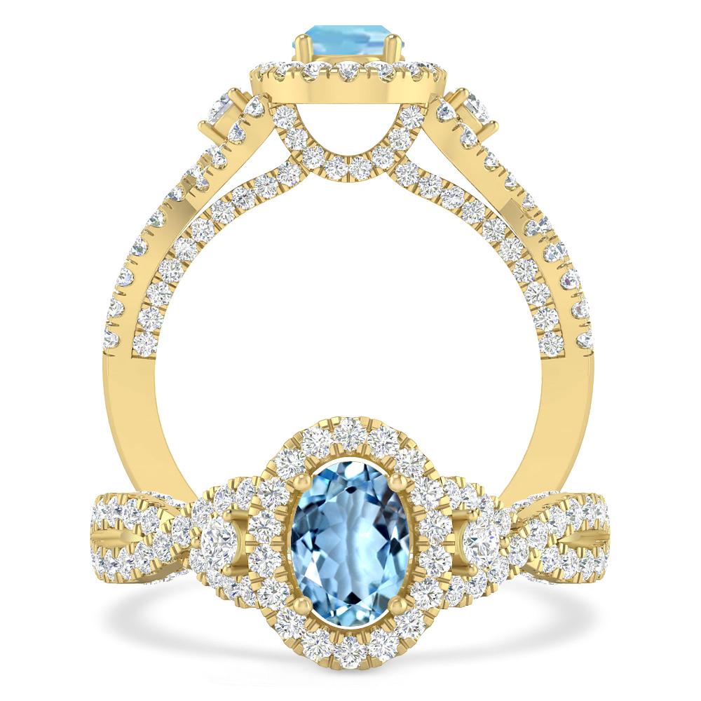 Yellow Gold - Aquamarine