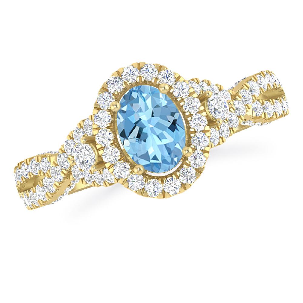 Yellow Gold - Aquamarine