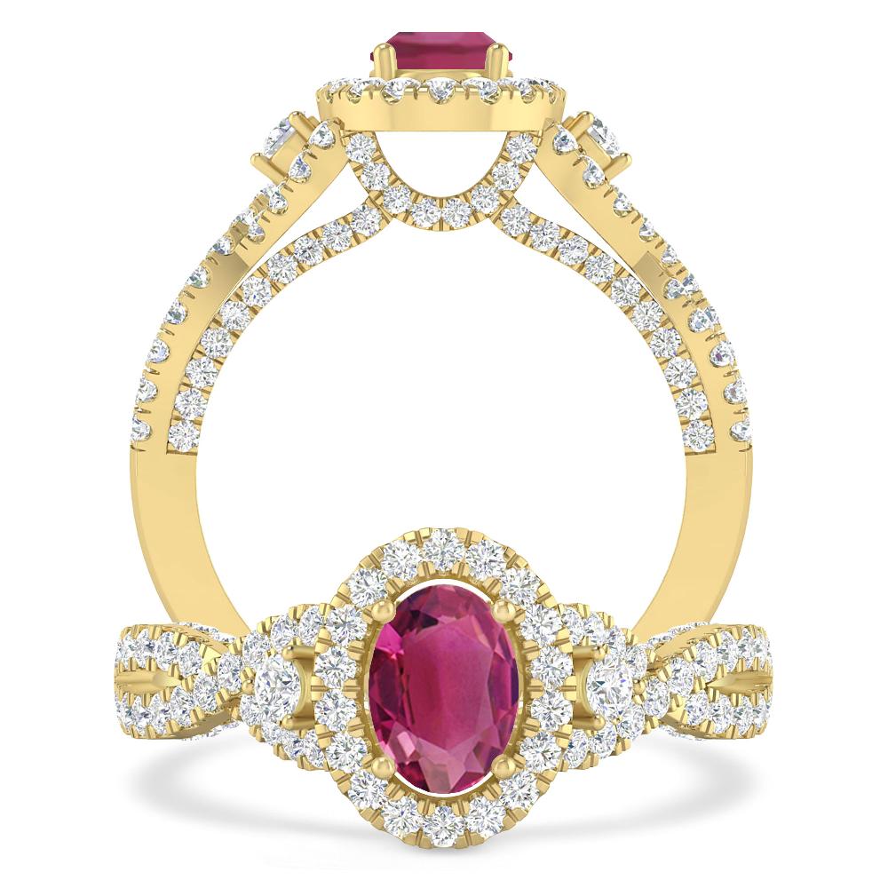 Yellow Gold - Pink Tourmaline