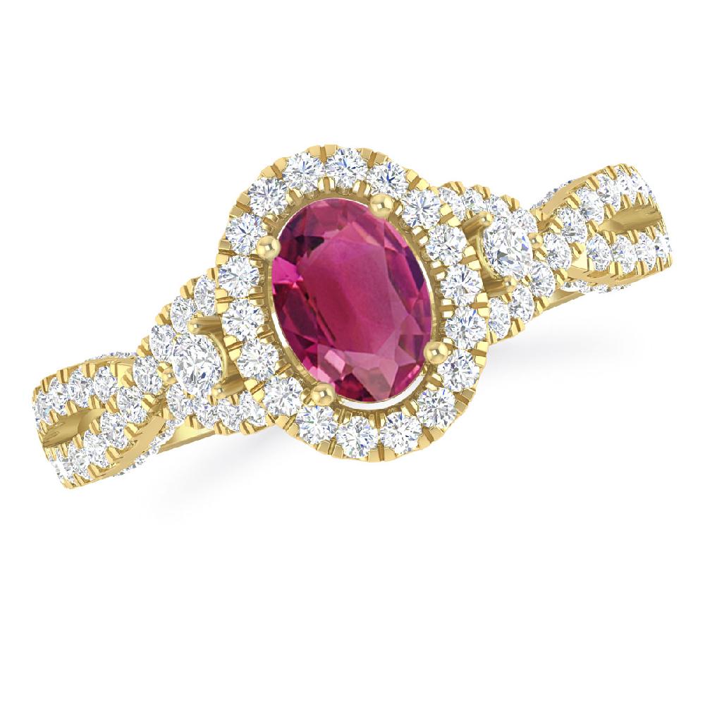 Yellow Gold - Pink Tourmaline