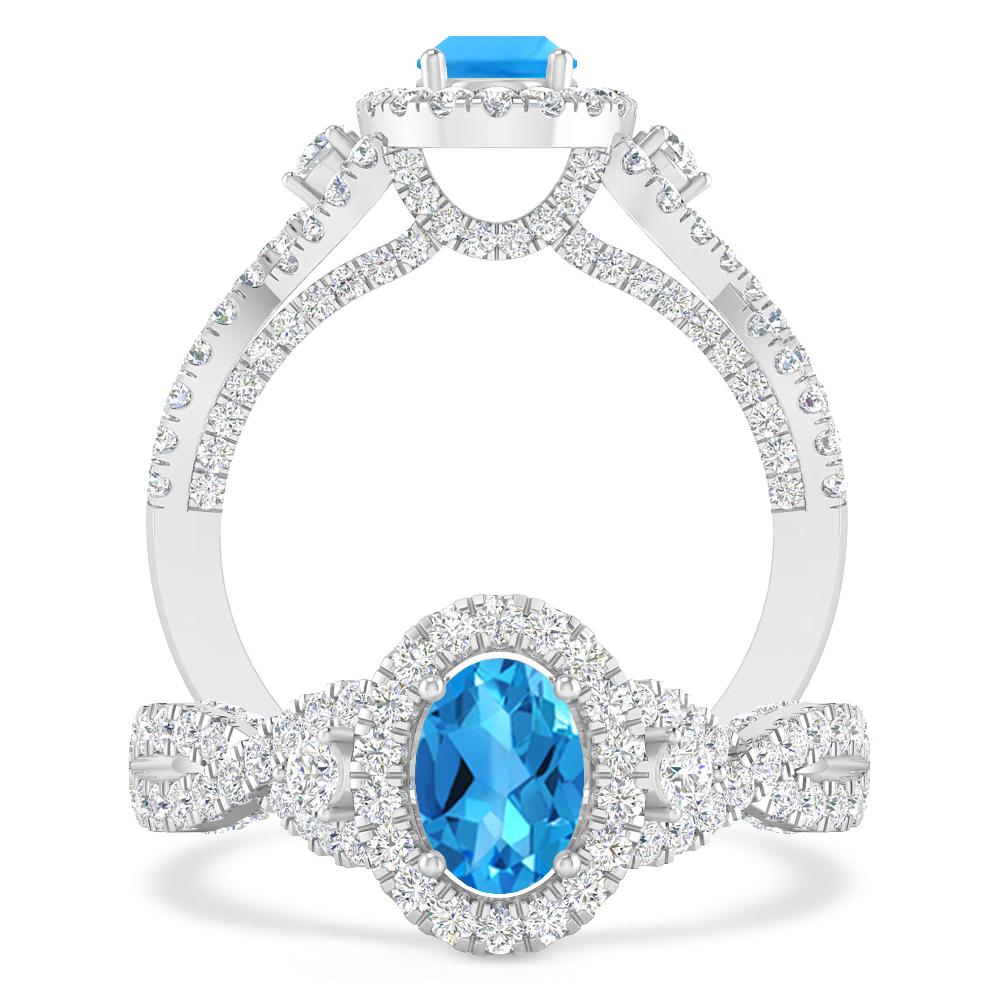 White Gold - Blue Topaz