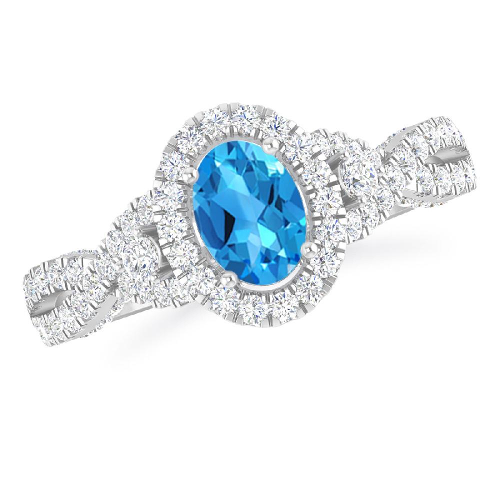 White Gold - Blue Topaz