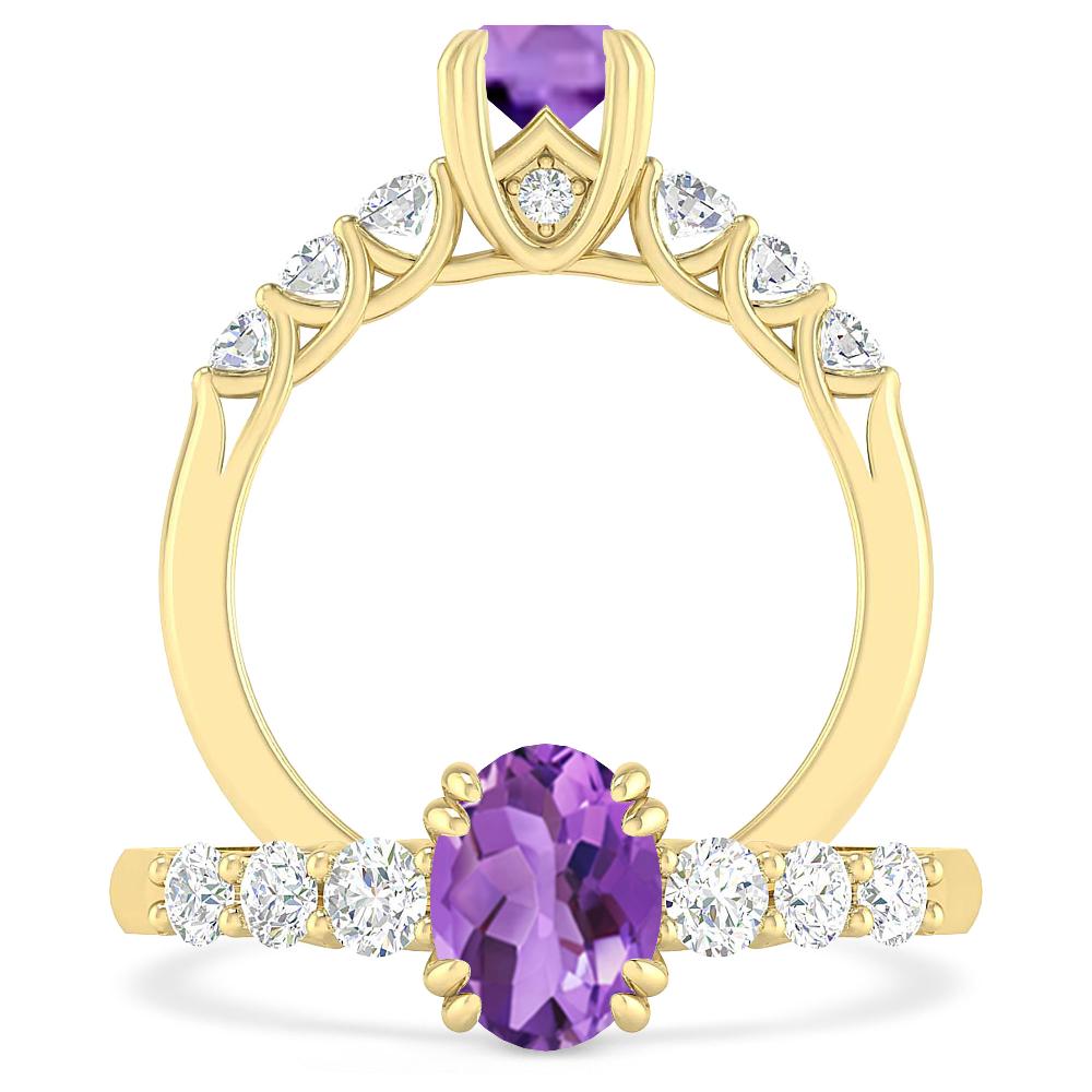 Yellow Gold - Amethyst