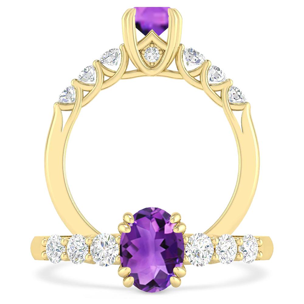 Yellow Gold - Amethyst