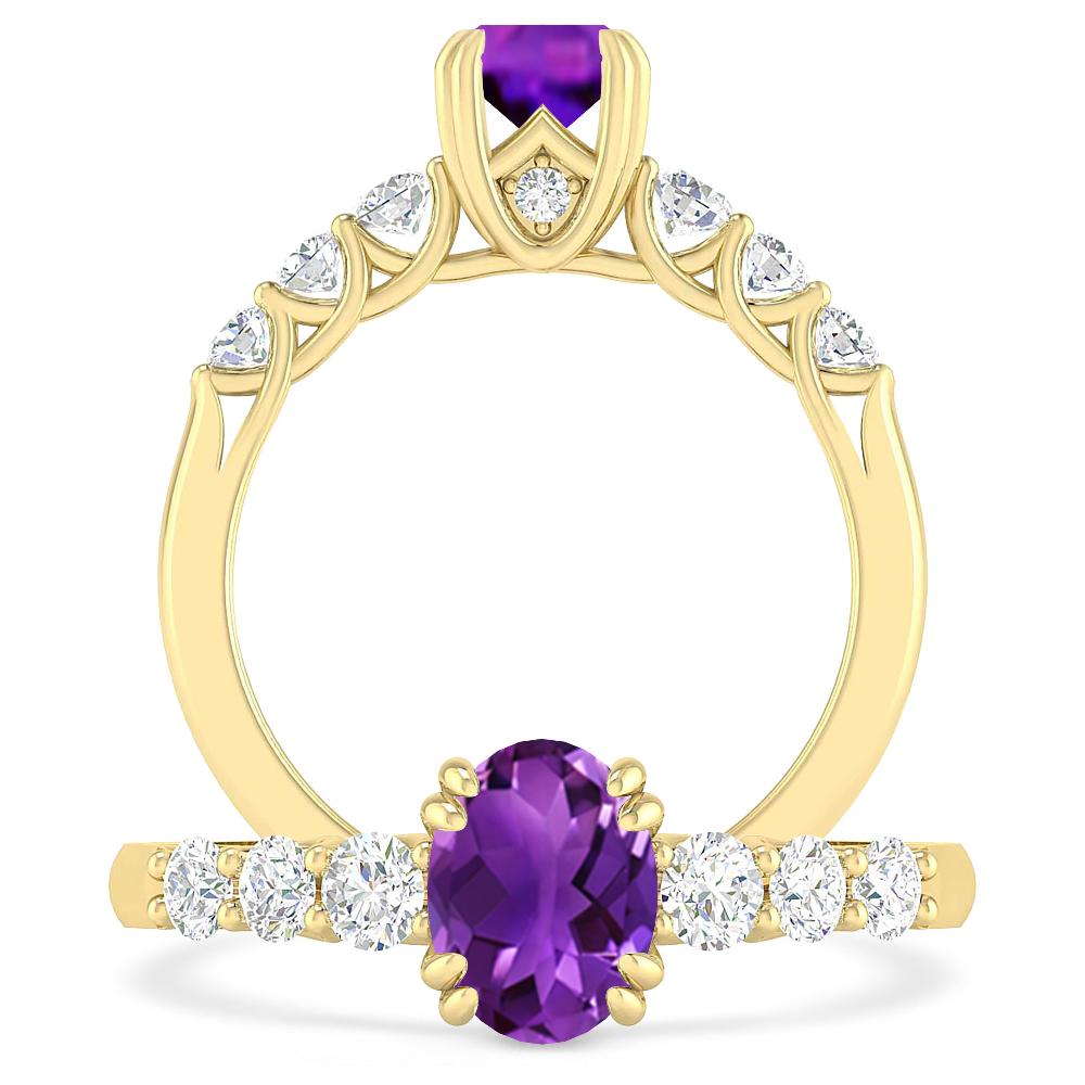 Yellow Gold - Amethyst