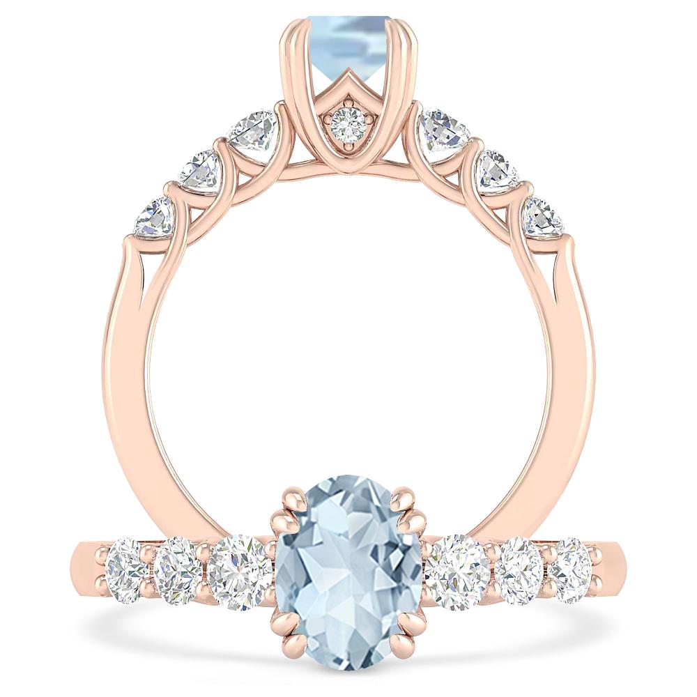 Rose Gold - Aquamarine