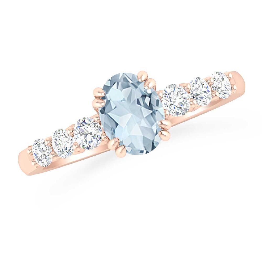 Rose Gold - Aquamarine