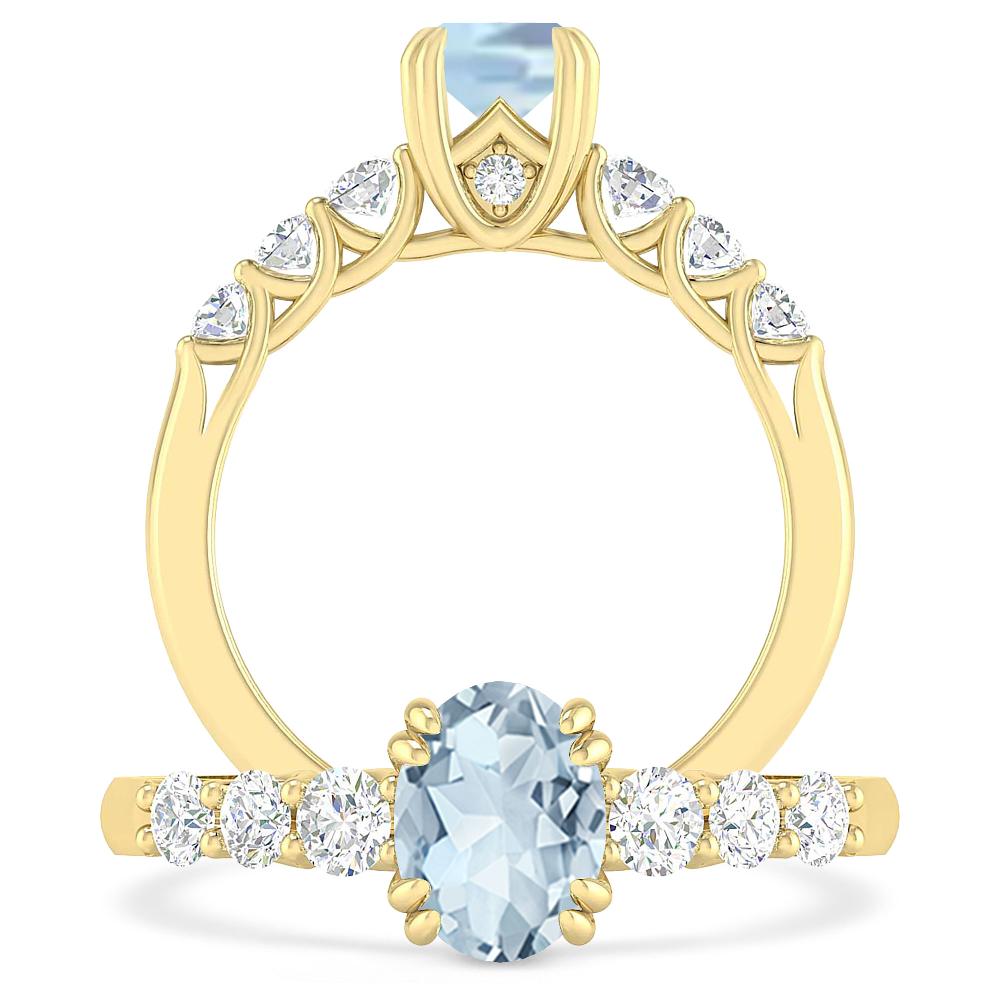 Yellow Gold - Aquamarine