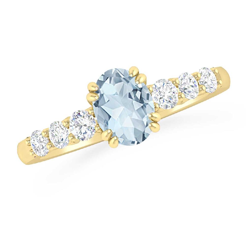 Yellow Gold - Aquamarine