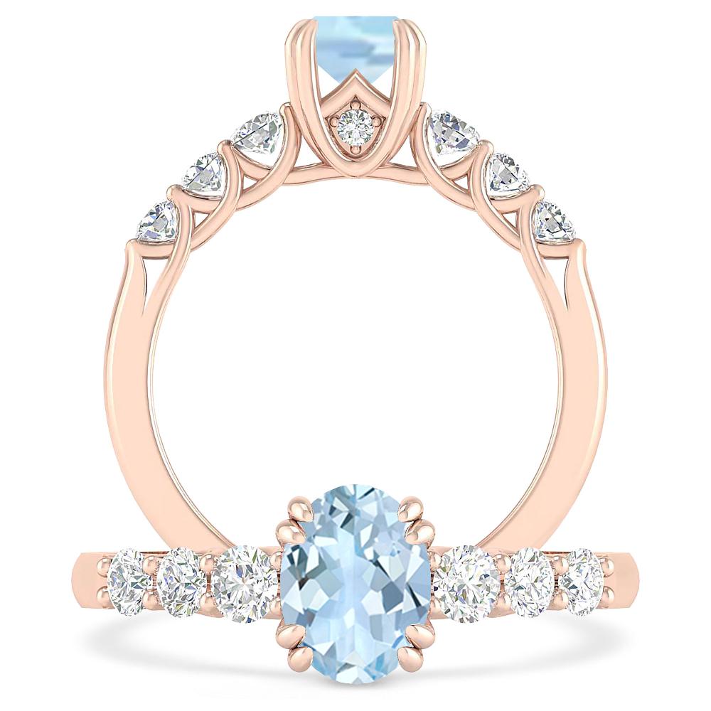 Rose Gold - Aquamarine