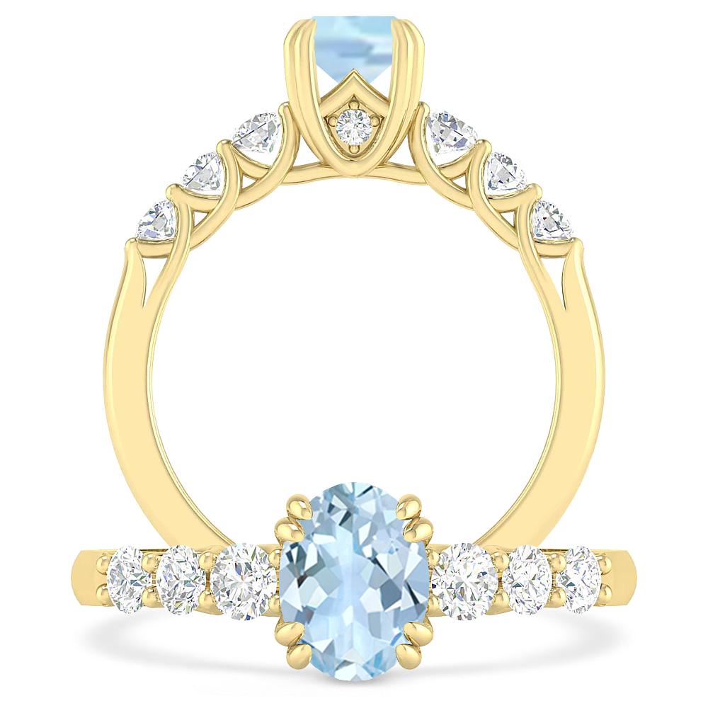 Yellow Gold - Aquamarine