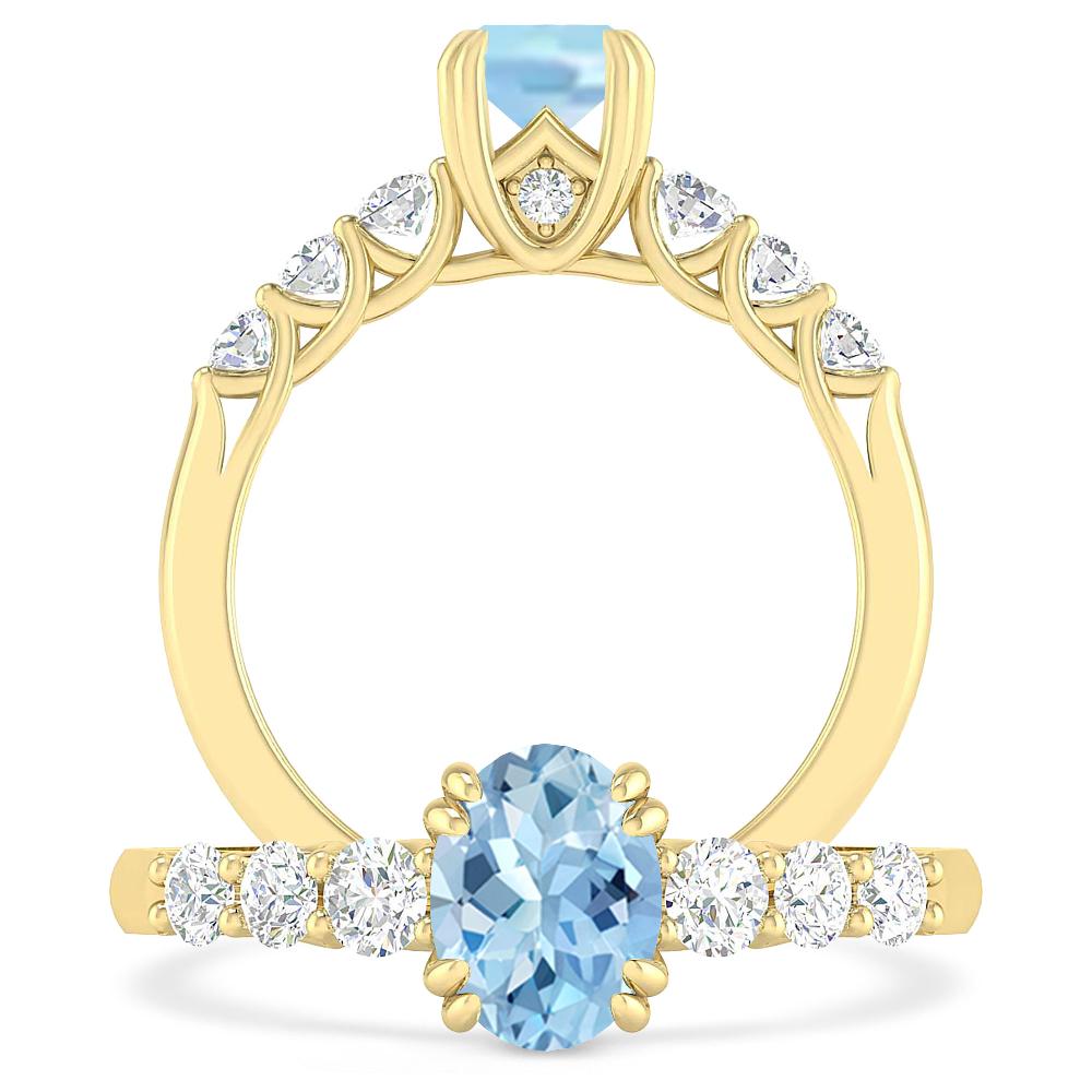 Yellow Gold - Aquamarine