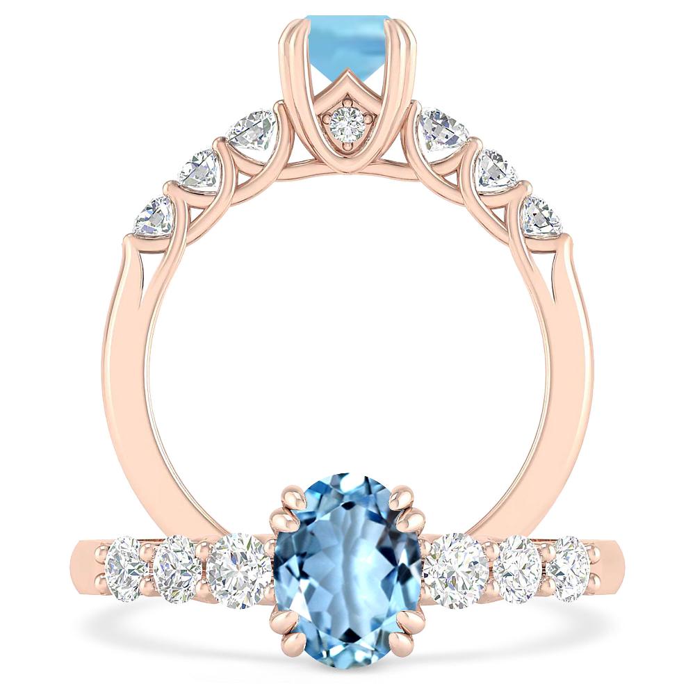 Rose Gold - Aquamarine