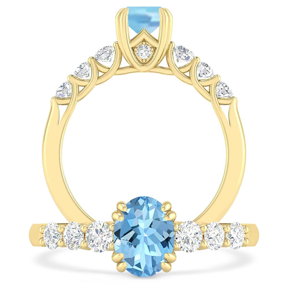 Yellow Gold - Aquamarine