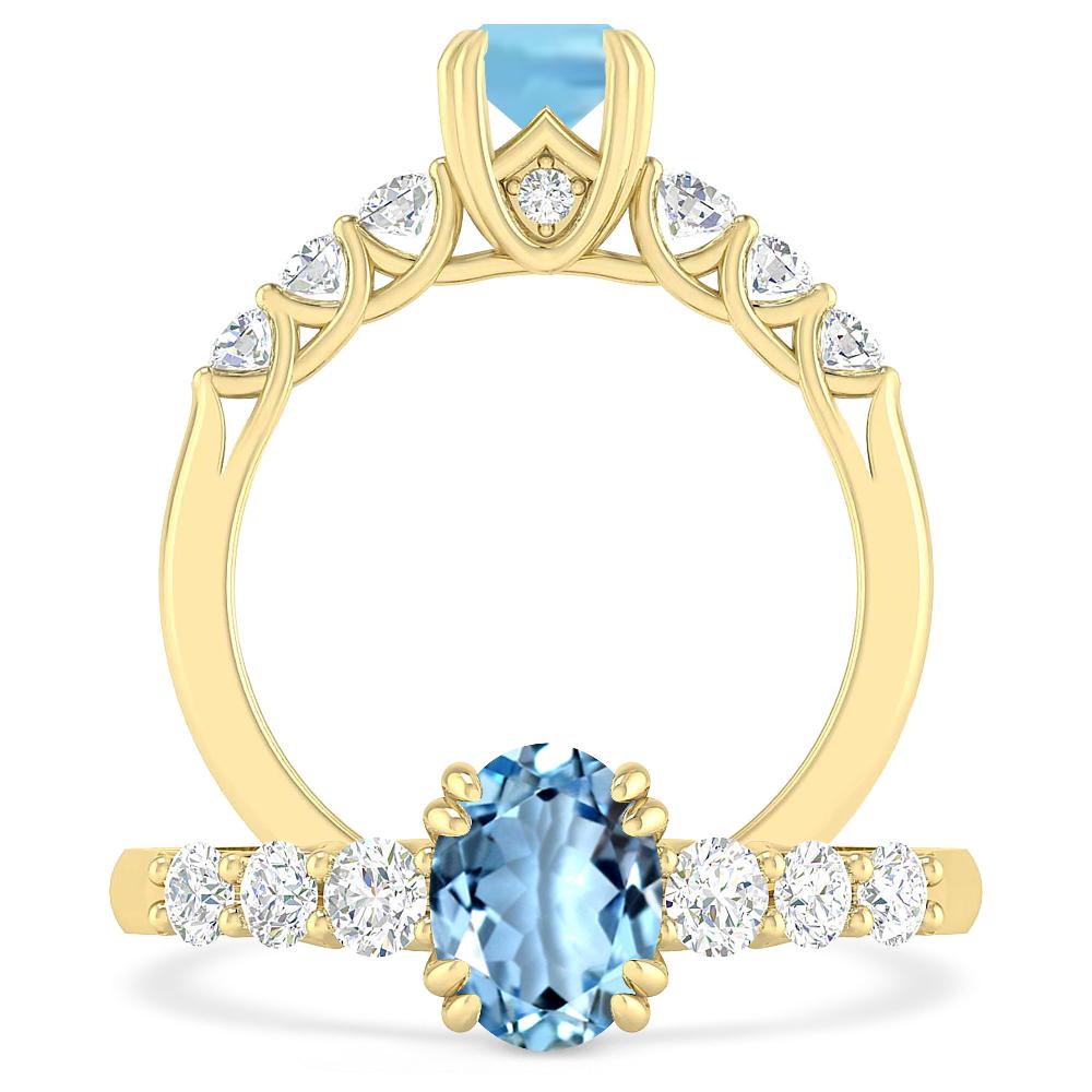 Yellow Gold - Aquamarine