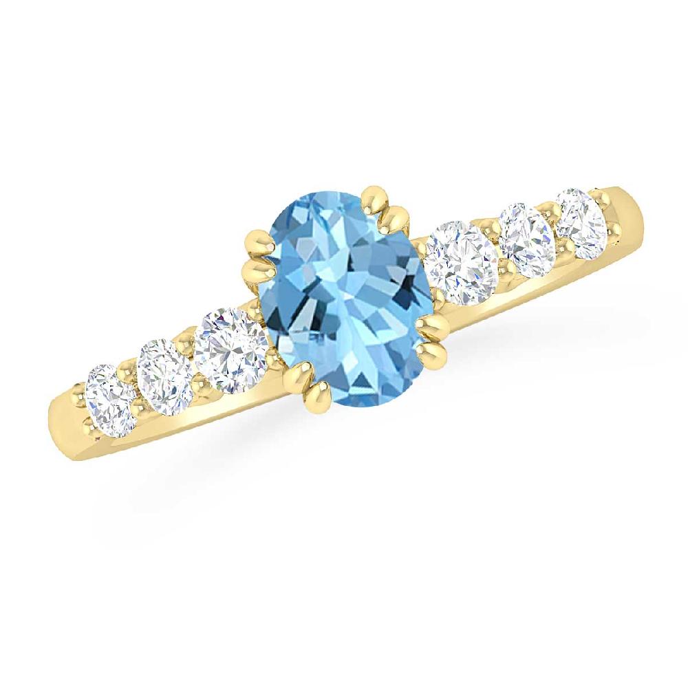 Yellow Gold - Aquamarine