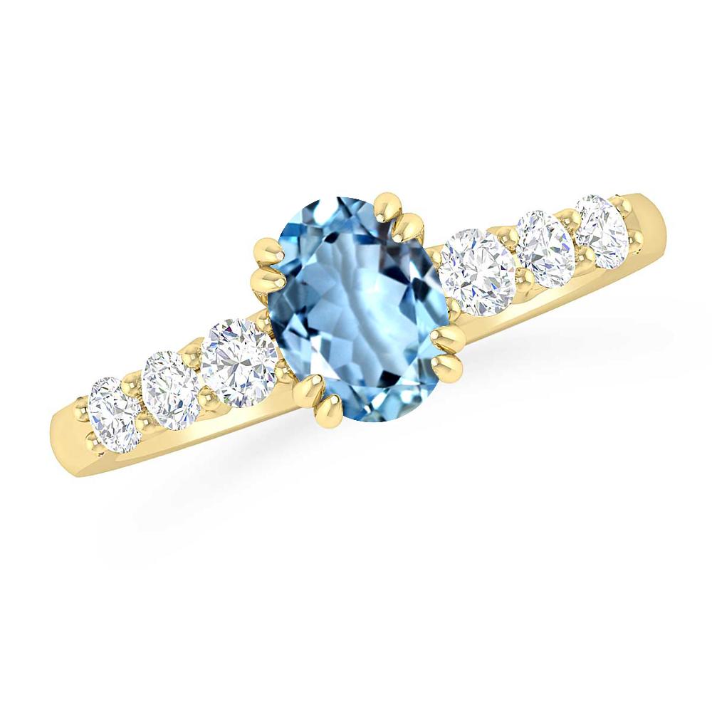 Yellow Gold - Aquamarine